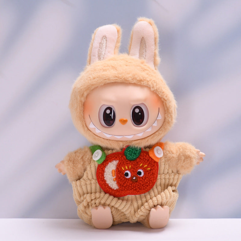 Labubu Doll Overalls Outfit - Persimmon, Fox, Apple, Biscuit Colors