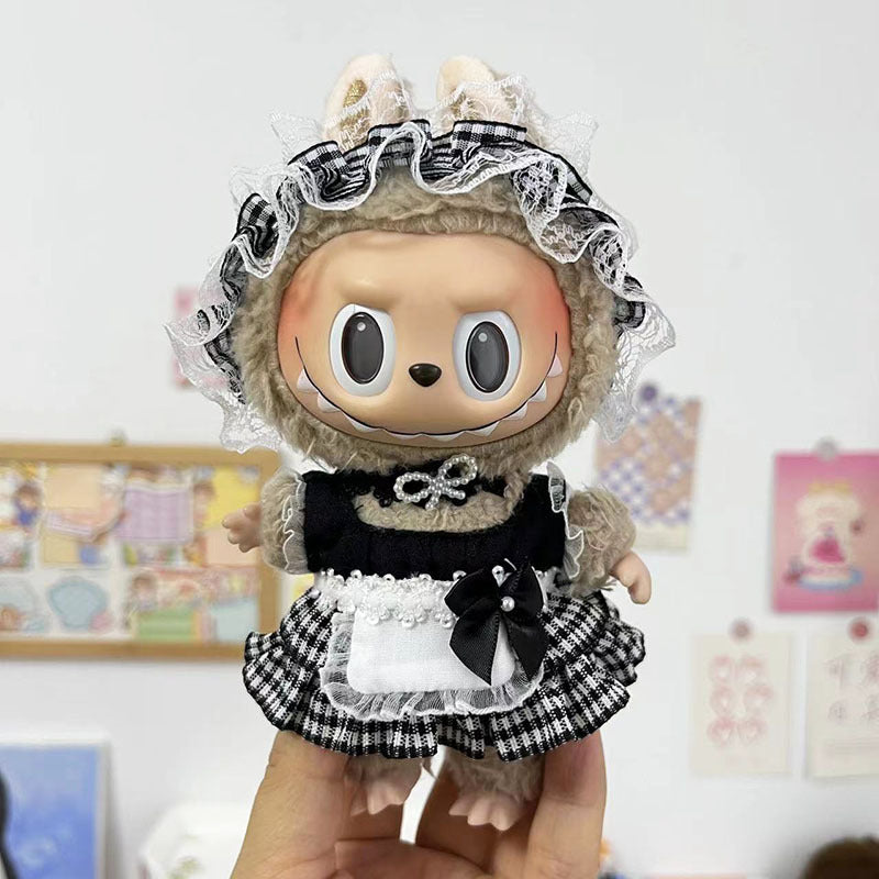 Labubu 17cm Zipper Shirt & Cute Outfits for Vinyl Doll