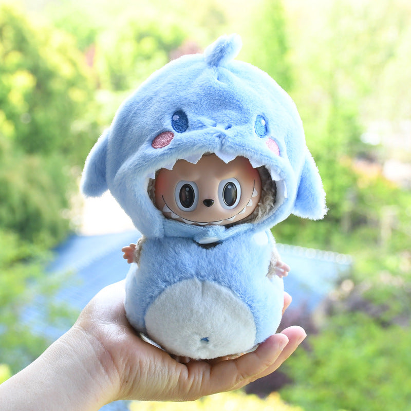 17cm Blind Box Rab Cloth Hand-in-Hand Frog Piglet Plush Christmas Suit labubu Pendant Snowman Doll Coat