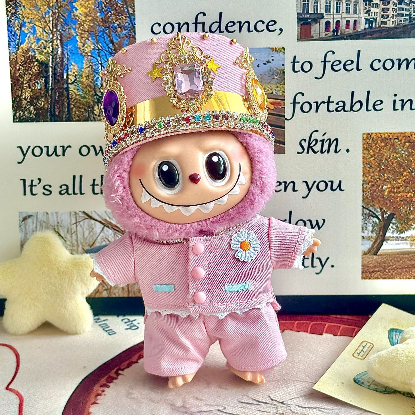 Labubu Doll Clothes Set for 17cm Vinyl Doll - Handmade Outfit