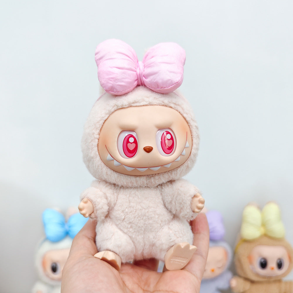 Labubu Doll Outfit Set - Knitted Sweater & Gauze Skirt with Bow Headband