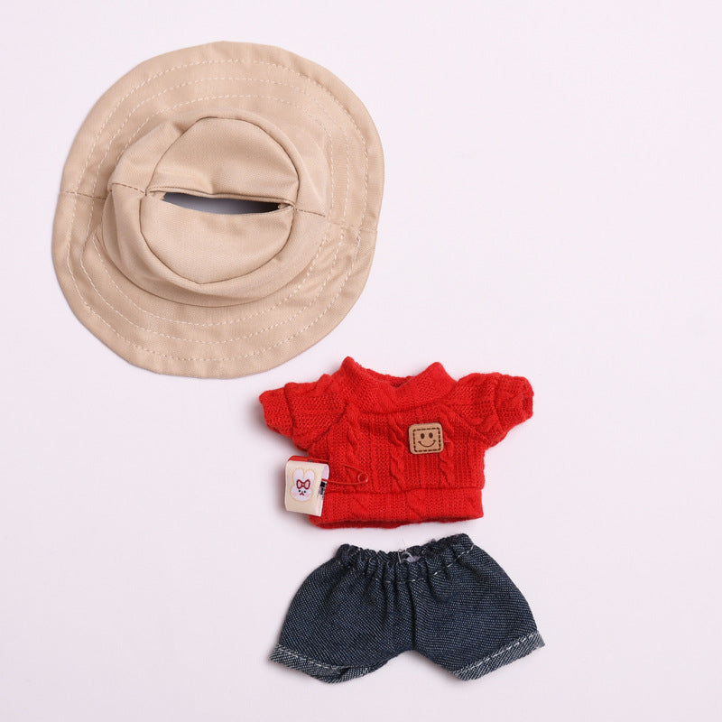 Labubu Doll Clothes - Twist T-Shirt & Shorts Outfit for 17cm Pendant Doll