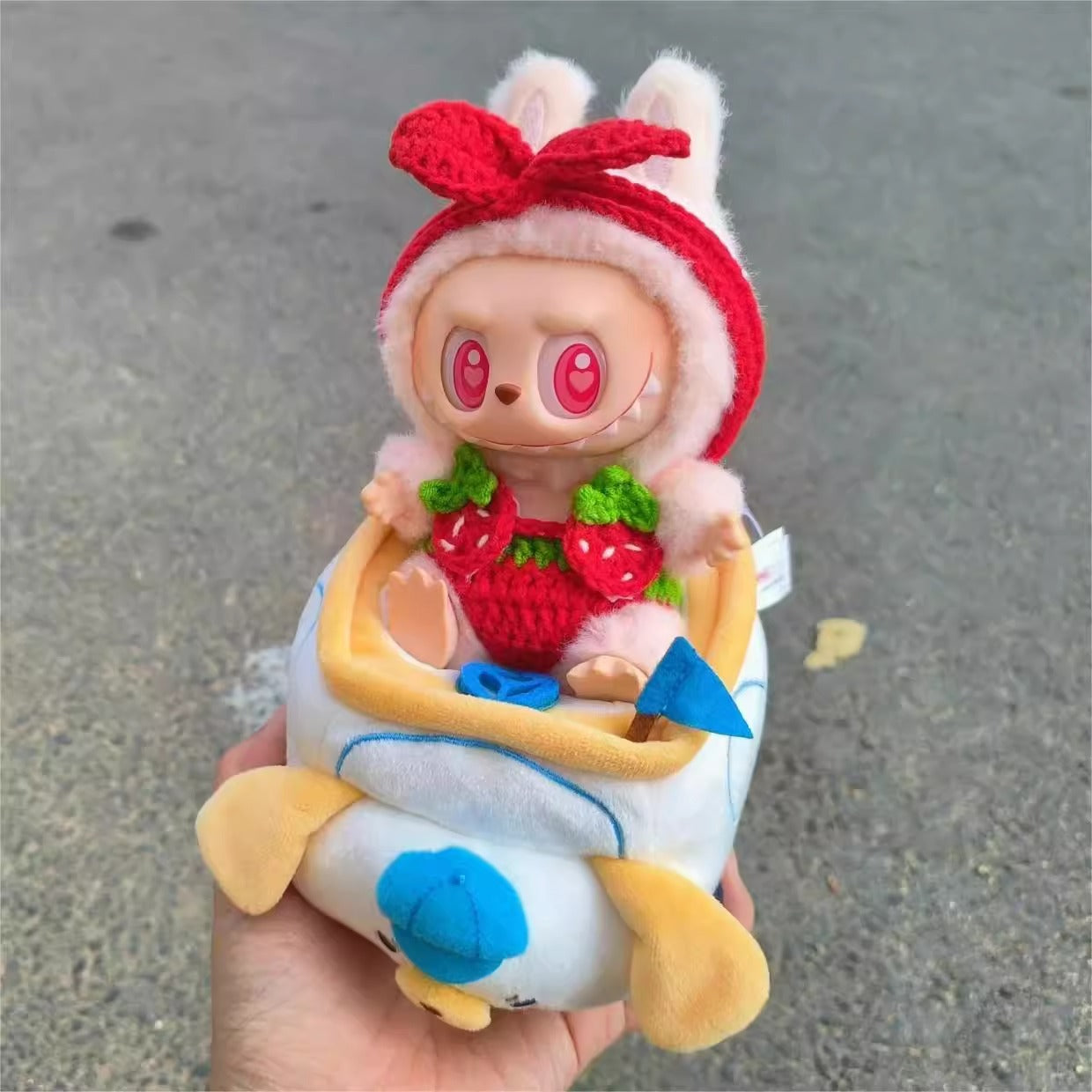 Labubu Sitting Party Sitting Posture Series Labubu Vinyl Clothes Baby Clothes Pull Not Headgear Hat 15cm