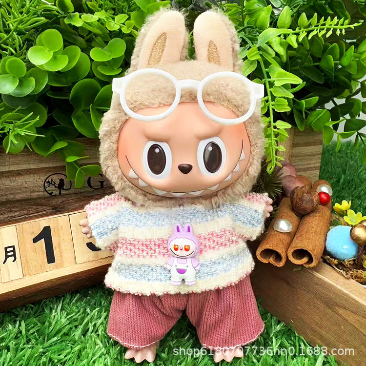 Suitable for Labubu Doll Clothes, Plush Vinyl Sitting Party First, Second and Third Generation Replacement Skirt Suit