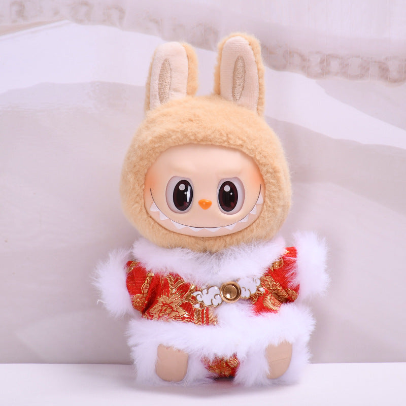 Labubu Doll New Year & Christmas Outfits - Tang Suit, Shawl, Hat Sets