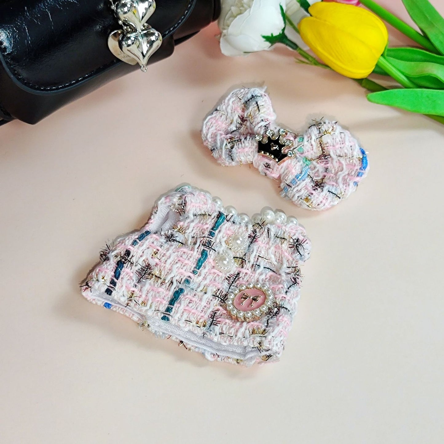 Labubu Doll Clothes Set - Crown, Shawl & Shoes for 1st/2nd Gen