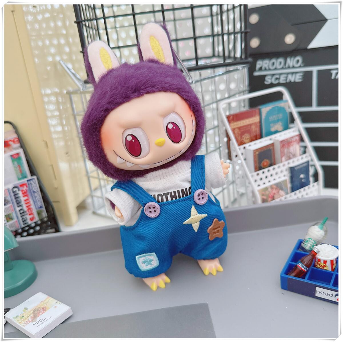 Labubu Doll Outfit - Cute Strappy Pants & Overalls for 10cm & 17cm Dolls