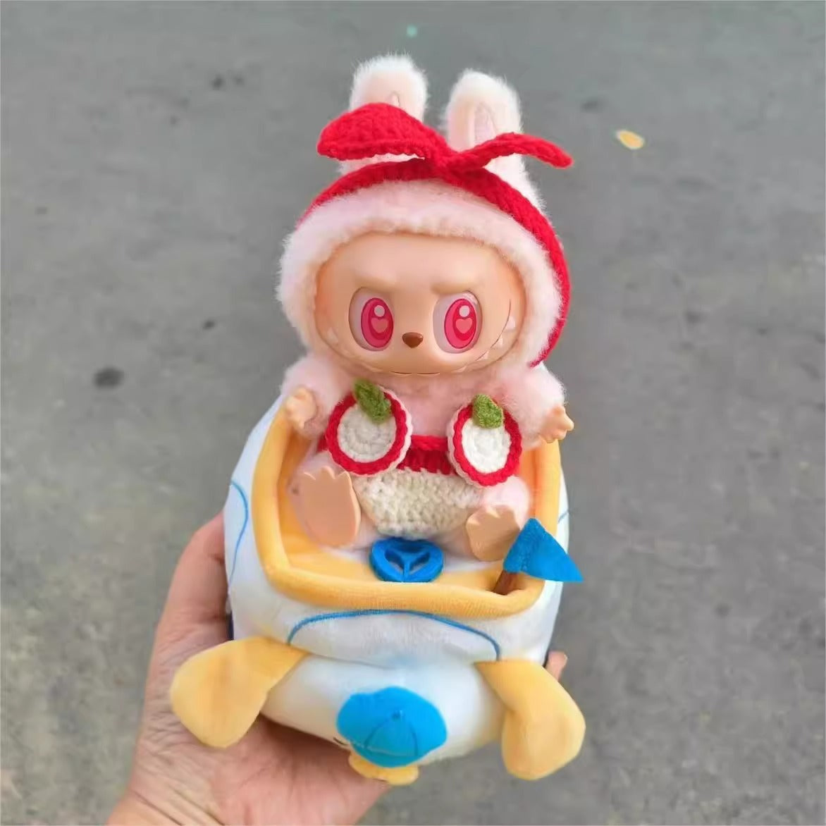 Labubu Sitting Party Sitting Posture Series Labubu Vinyl Clothes Baby Clothes Pull Not Headgear Hat 15cm