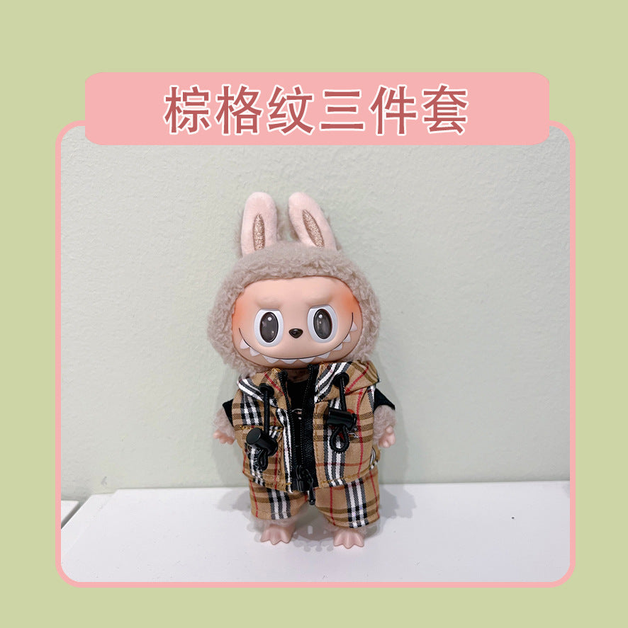 17cm Labubu Doll Clothes & Accessories - Macaron Style