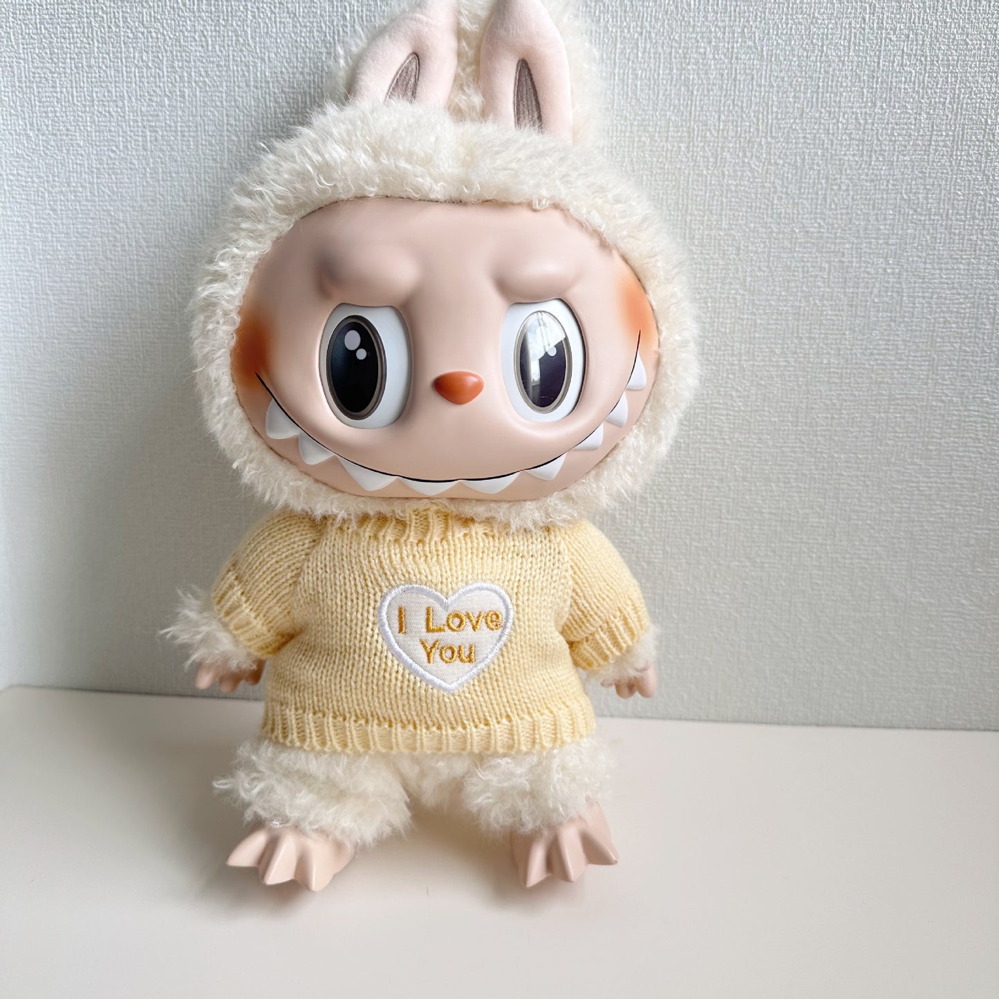 Labubu Doll Clothes - 38CM Cute Outfit Set with Sweater, Hat & Scarf