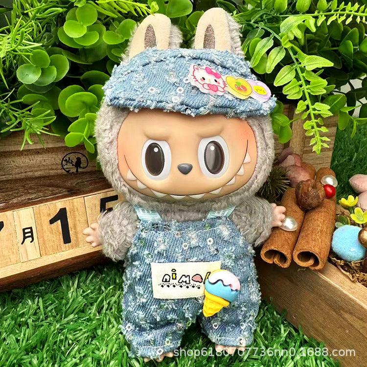 Suitable for Labubu Doll Clothes, Plush Vinyl Sitting Party First, Second and Third Generation Replacement Skirt Suit