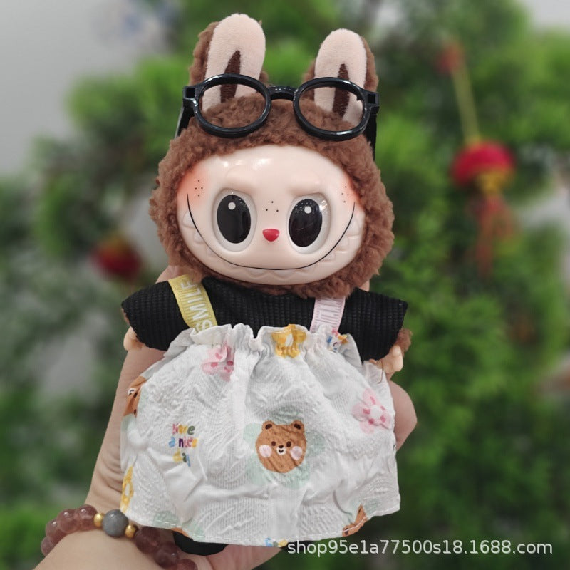 Labubu Doll Clothes for 17cm Plush Doll - Cute Dress-Up Outfits