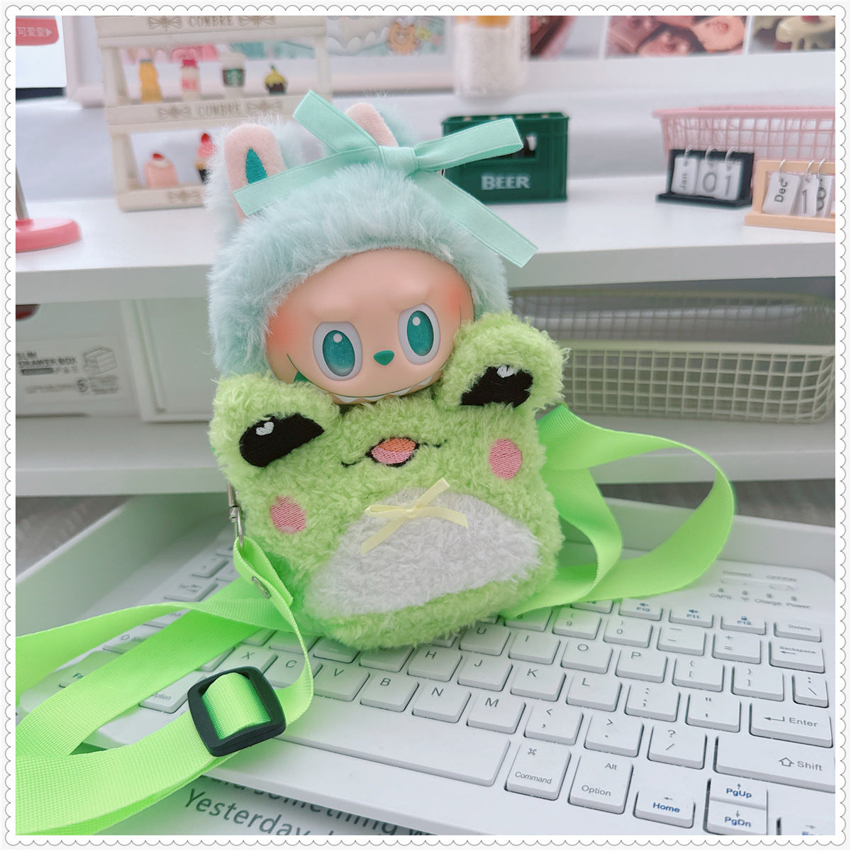Labubu Doll Outfit - 17cm Cartoon Style Shoulder Bag for Labubu Vinyl Doll