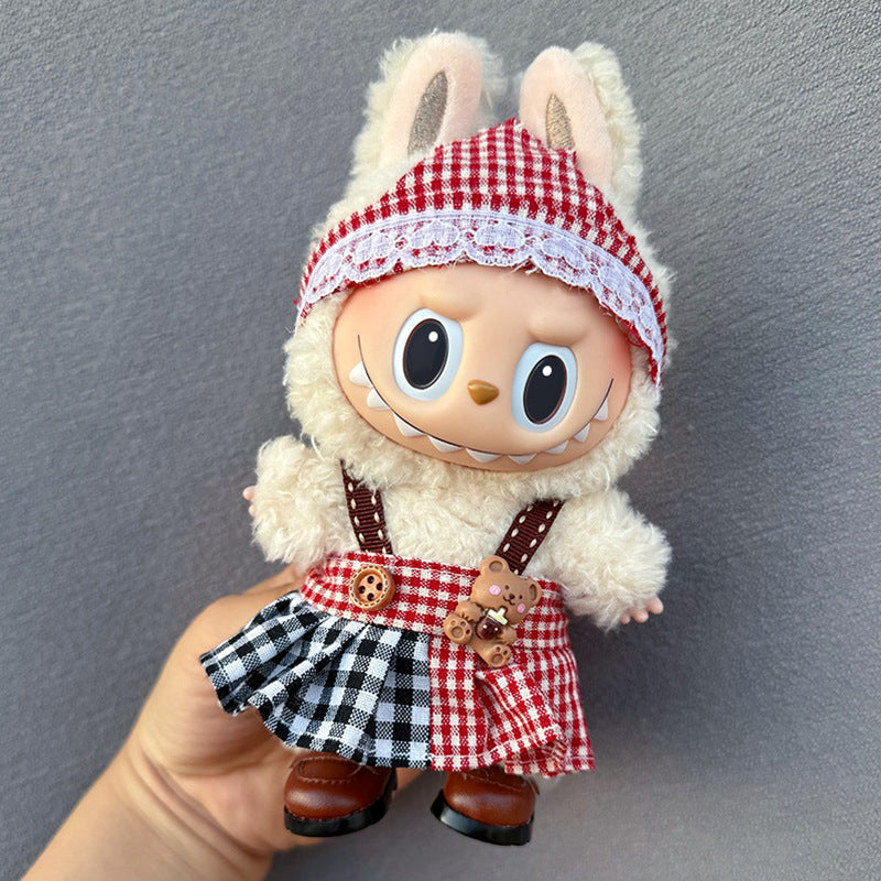 New 17CM Labubu Pendant for Baby Clothes high quality Labubu Blind Box Pendant Doll Clothes Decorative suit