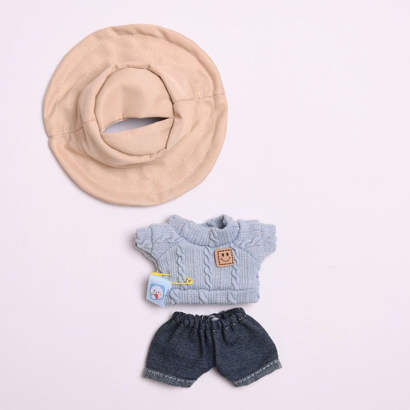 Labubu Doll Clothes - Twist T-Shirt & Shorts Outfit for 17cm Pendant Doll