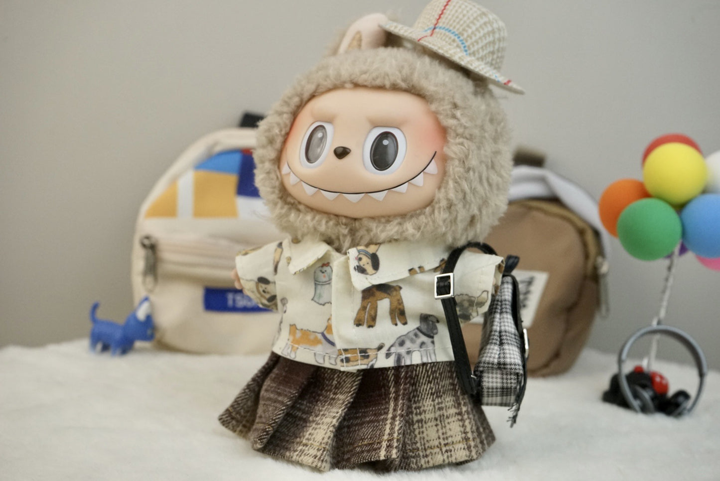 Labubu Doll Sweet Girl JK Skirt Outfit for 17cm Vinyl Doll