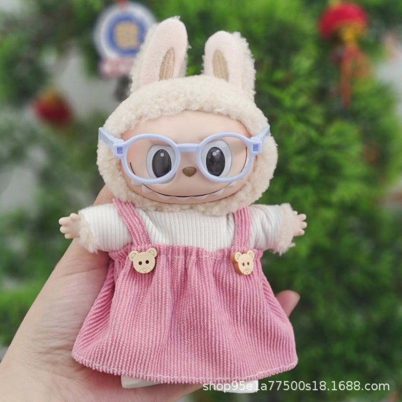Labubu Doll Clothes for 17cm Plush Doll - Cute Dress-Up Outfits