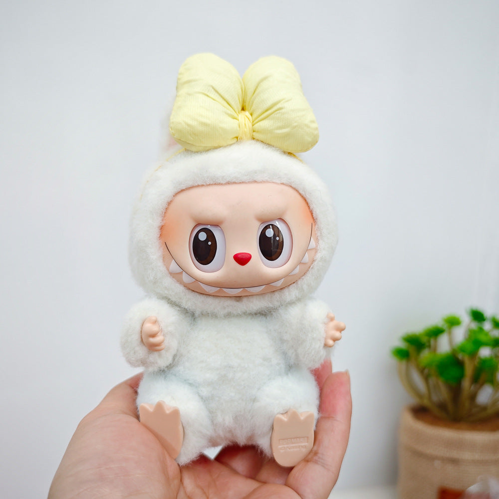 Labubu Doll Outfit Set - Knitted Sweater & Gauze Skirt with Bow Headband