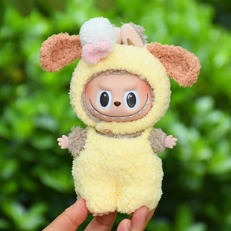 17cm Blind Box Rab Cloth Hand-in-Hand Frog Piglet Plush Christmas Suit labubu Pendant Snowman Doll Coat