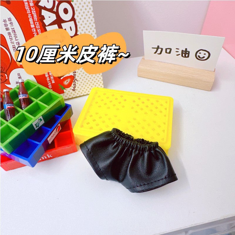 Labubu Doll Leather Jacket & Skirt Outfit for 17cm Vinyl Dolls
