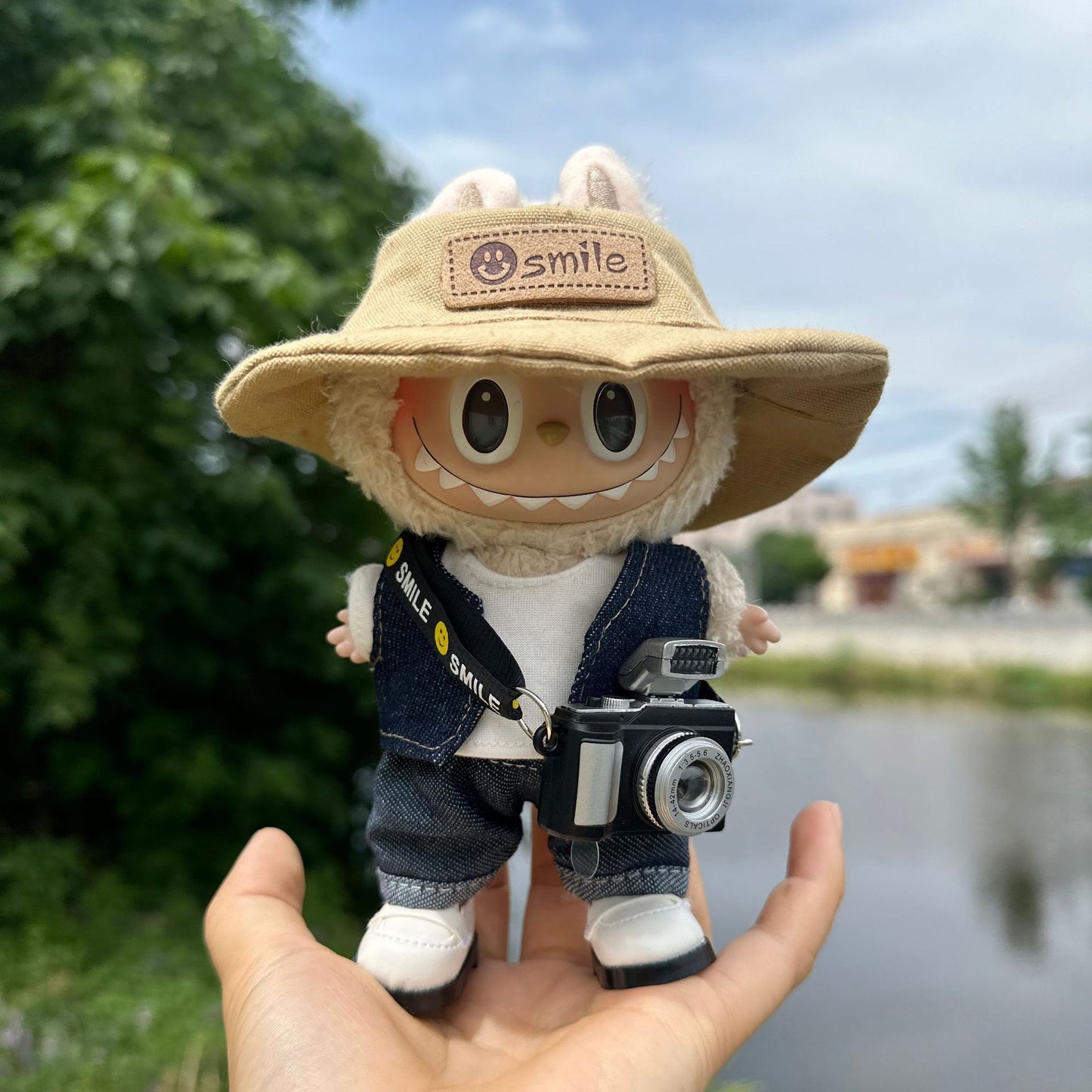 New Cameraman Labubu Pendant Baby Clothes Accessories suit Labubu Doll Keychain for Summer Baby Clothes