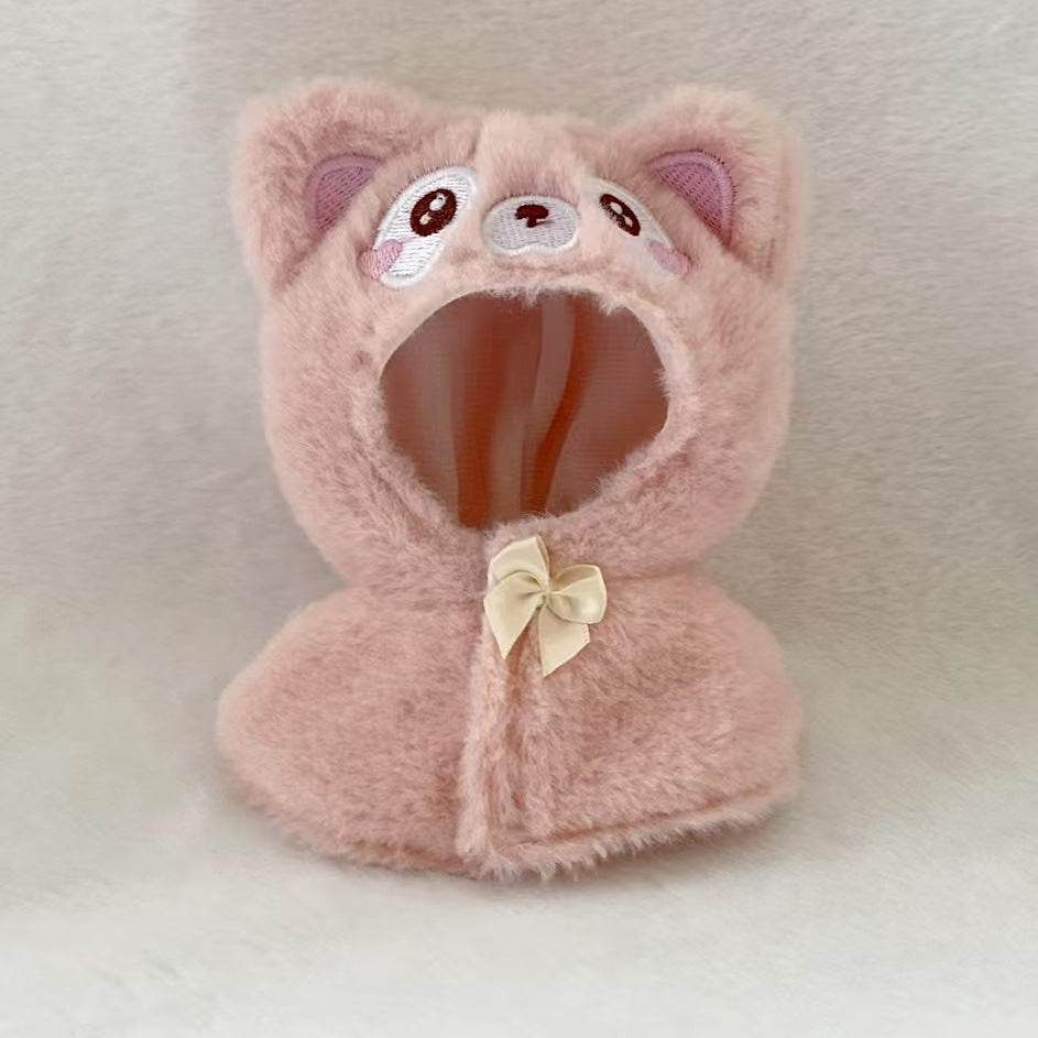 Labubu 17cm Doll Clothes - Cute Animal Cape for Panda, Kitten, Husky