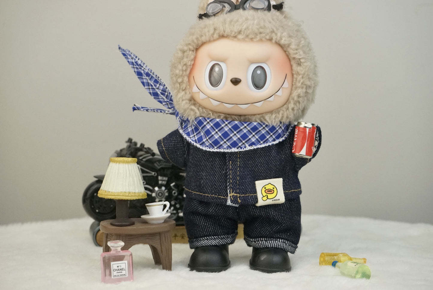 Labubu Doll Denim Outfit Set for 17cm Vinyl Doll
