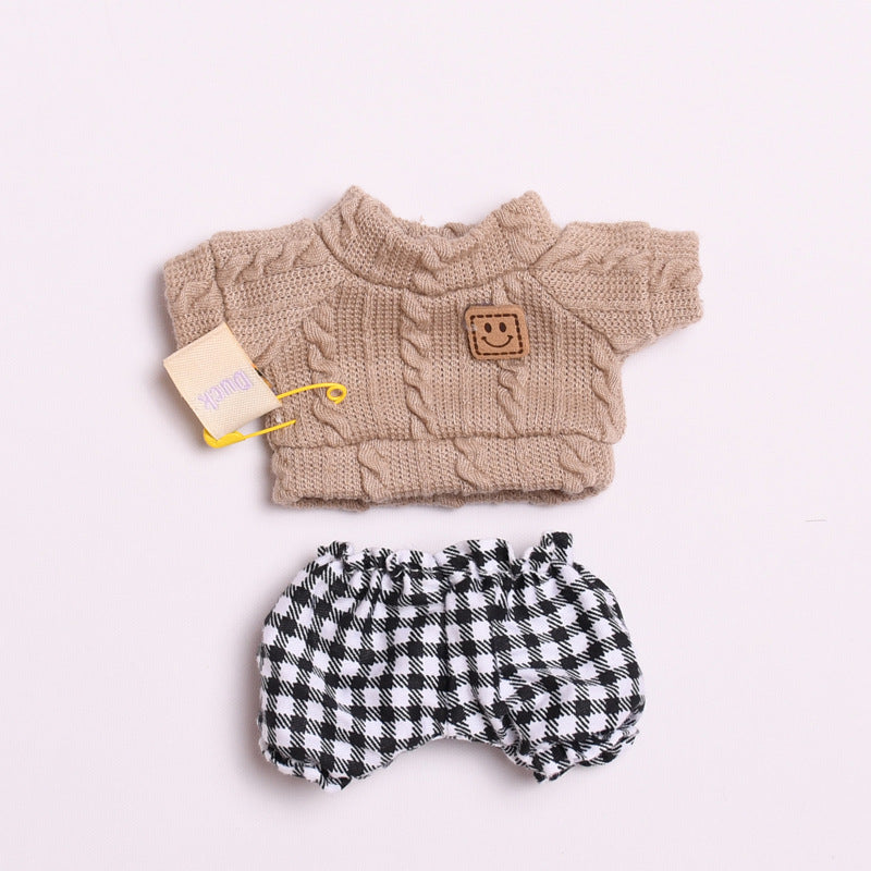 Labubu Doll Clothes - Twist T-Shirt & Shorts Outfit for 17cm Pendant Doll