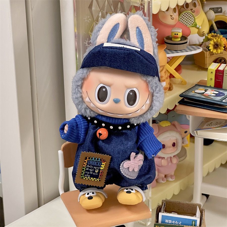 17cm Labubu Pendant Wearing Baby Clothes high quality Labubu Blind Box Pendant Doll Clothes Decorative suit
