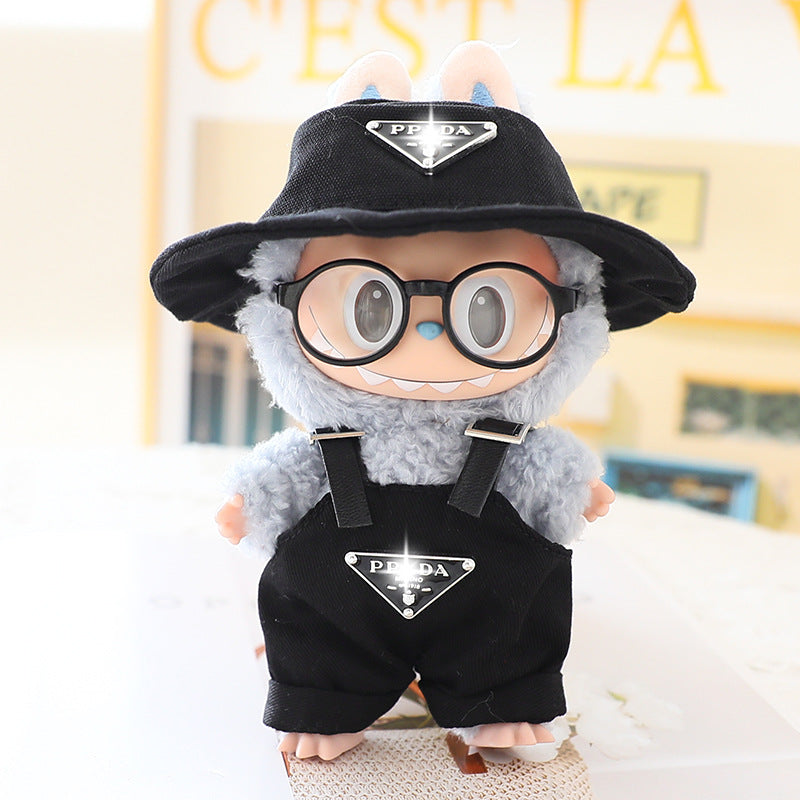 Generation II 17cm Labubu Labubu Doll Vinyl Blind Box Pendant Sitting Party Fashion suit Hat Shoes