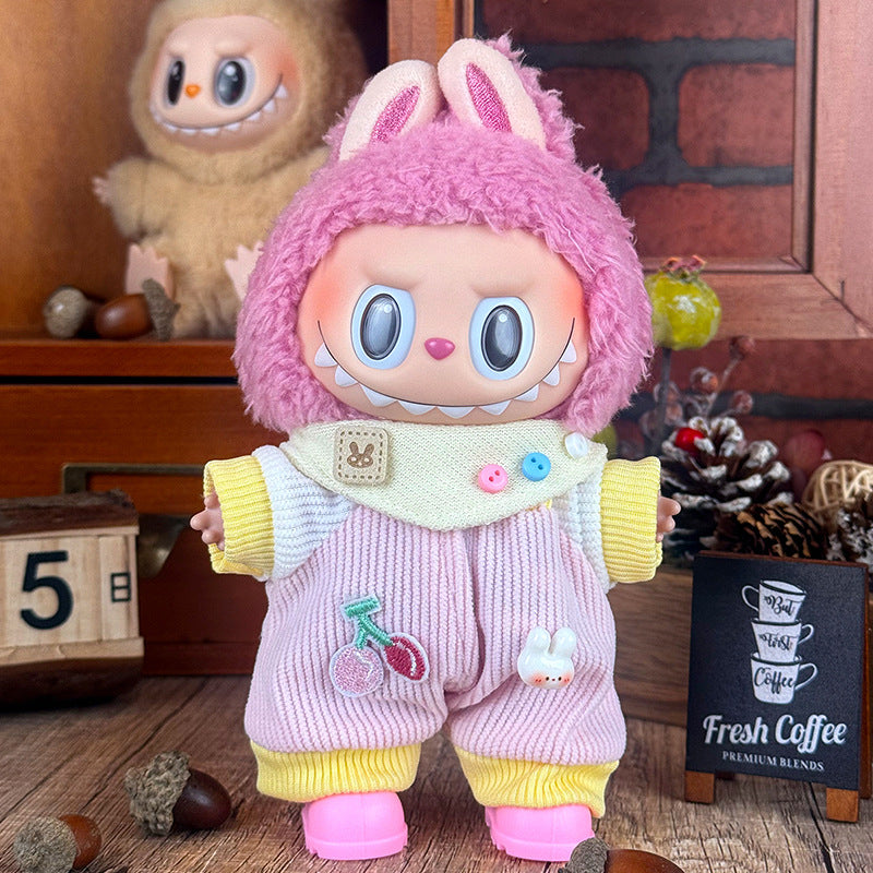 Suitable for labubu doll clothes 17cm pull cloth doll clothes small jewelry doll for suit wholesale