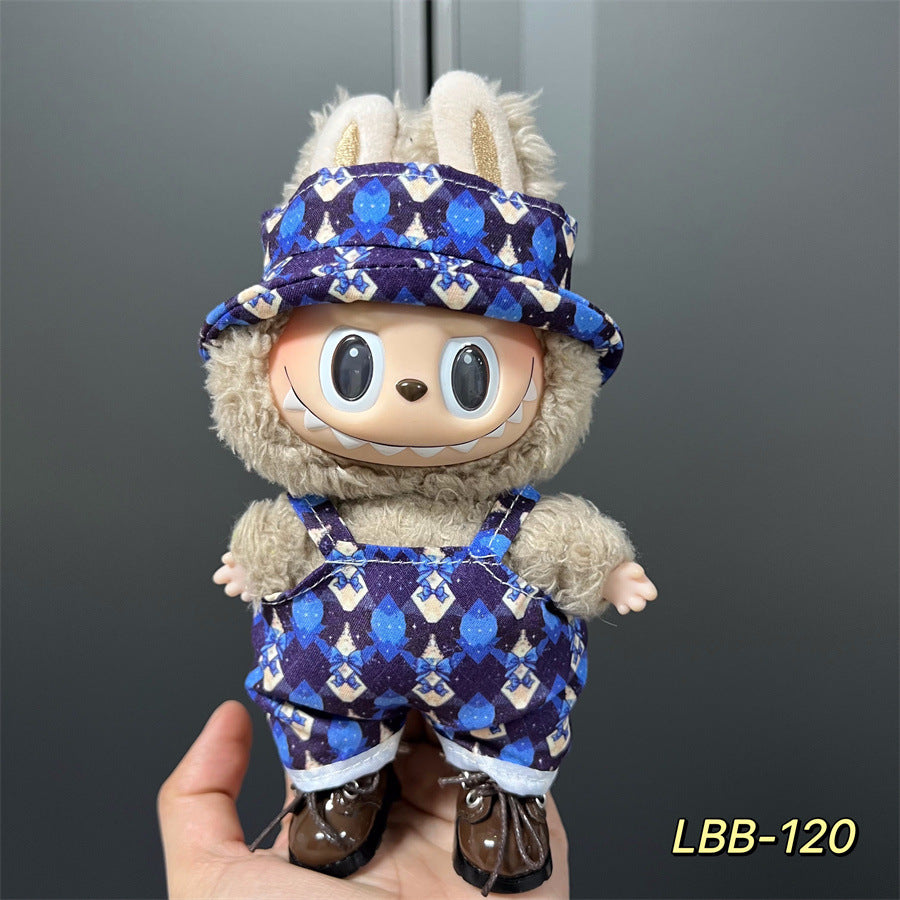 Labubu Doll Vinyl Rab 17cm Doll Cute Dress Casual suit Skirt Plush Toy Clothes