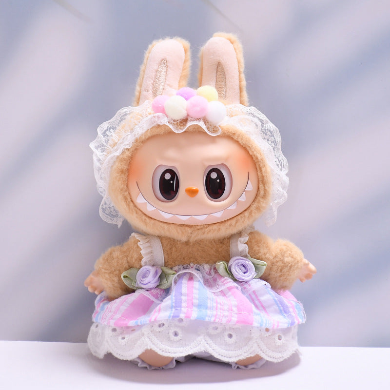 Labubu Doll Rose Skirt Outfit for 1st & 2nd Gen Pendants - Pink, Yellow, Purple