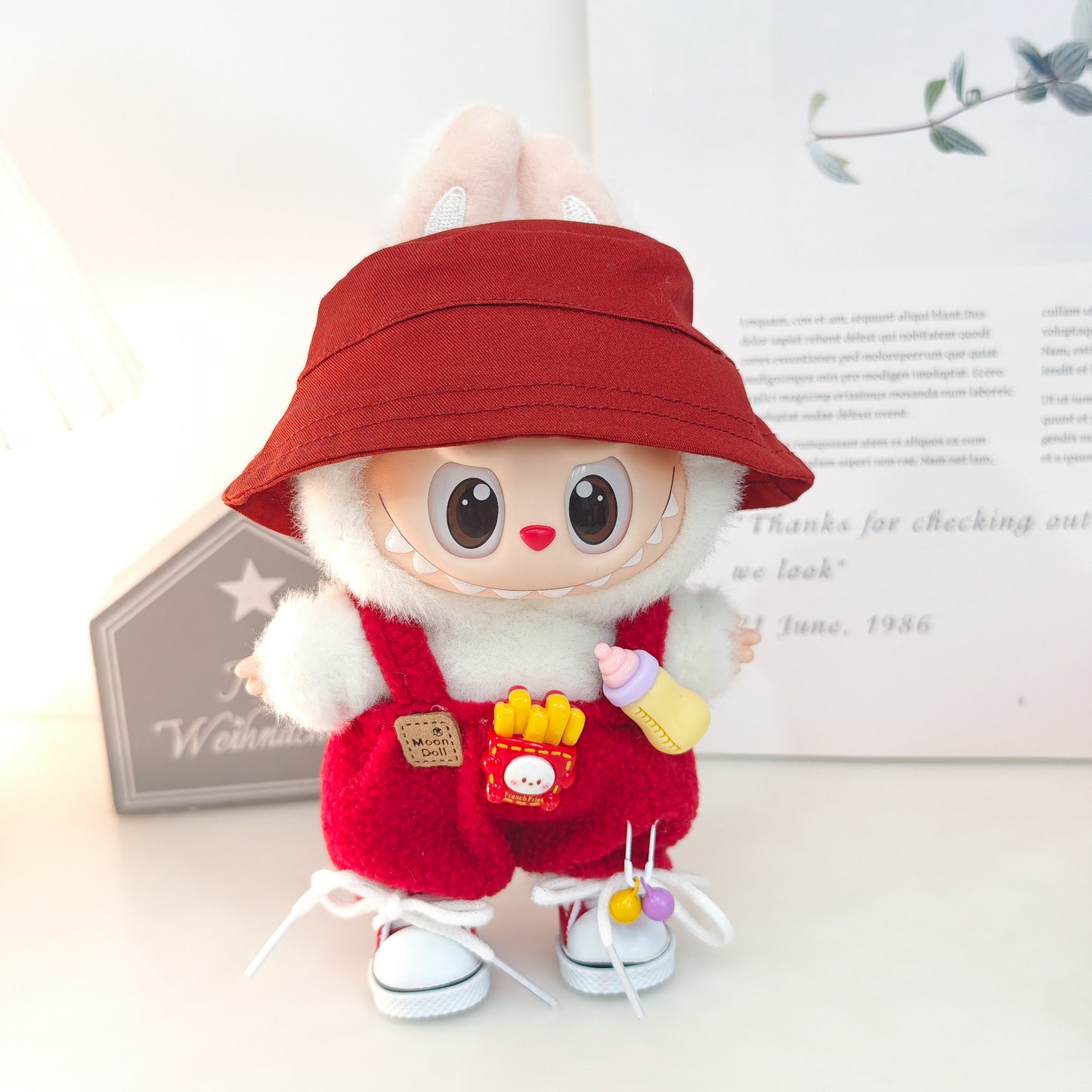 Labubu Doll Clothes & Accessories for 15-17cm Vinyl Dolls - Outfits, Hats, Shoes