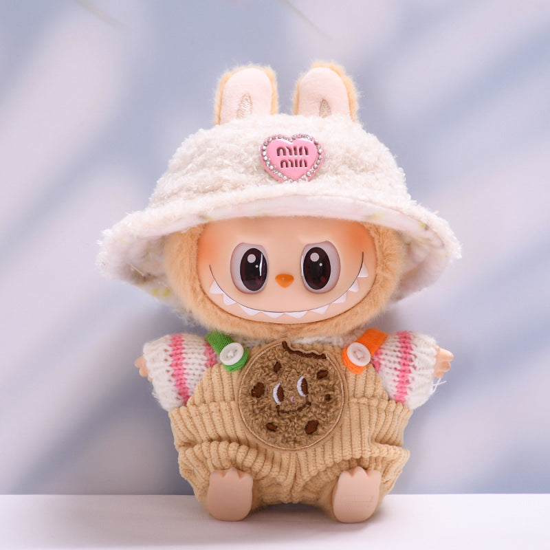 Labubu Doll Overalls Outfit - Persimmon, Fox, Apple, Biscuit Colors
