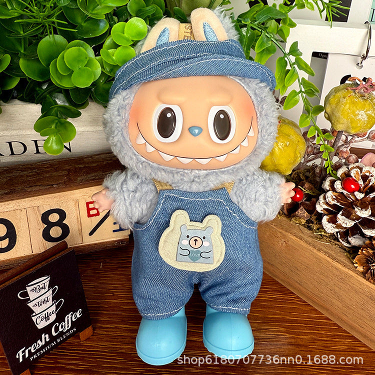 Suitable for Labubu Doll Clothes, Plush Vinyl Sitting Party First, Second and Third Generation Replacement Skirt Suit