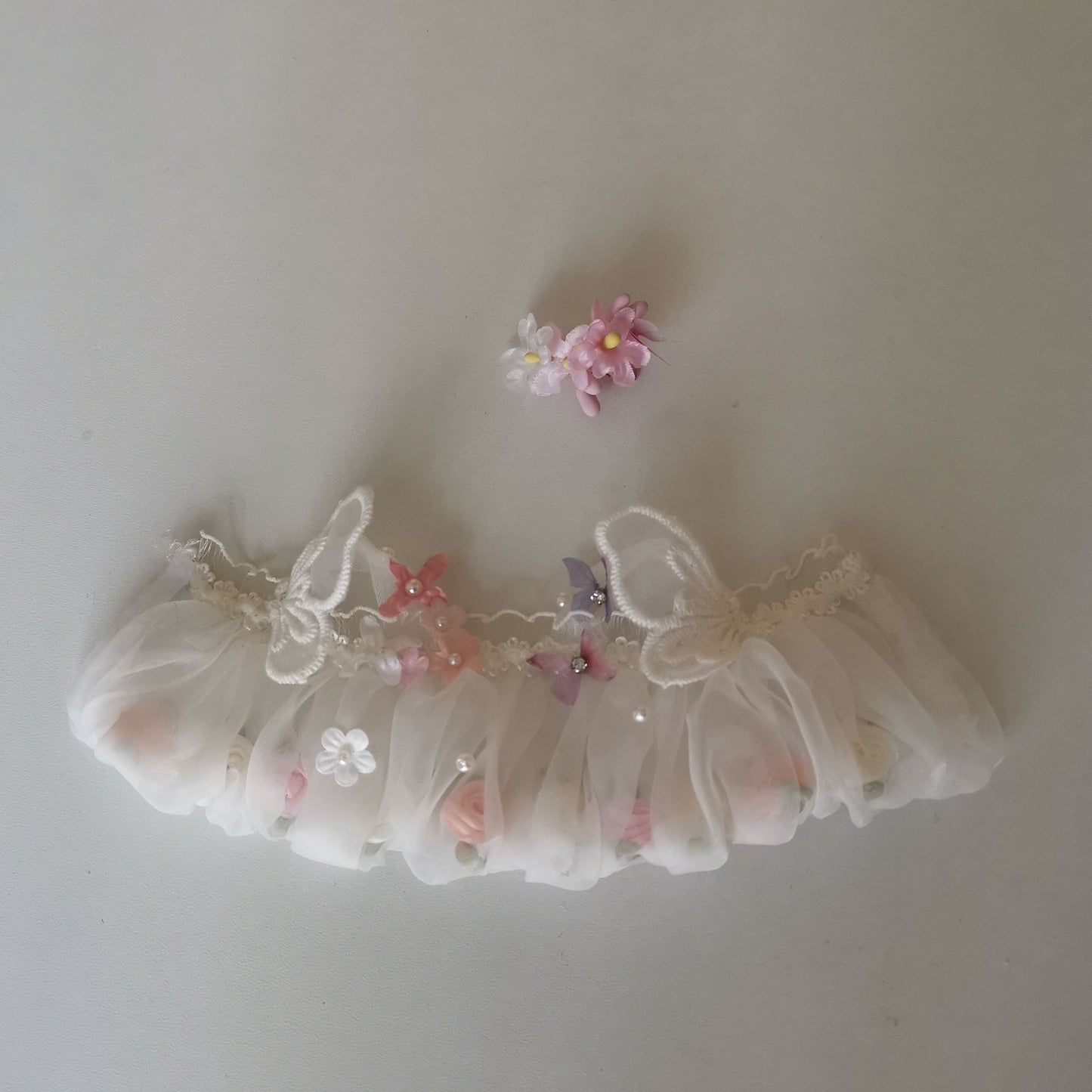 Labubu Doll Flower Fairy Skirt & Hairpin Outfit for 17cm Doll