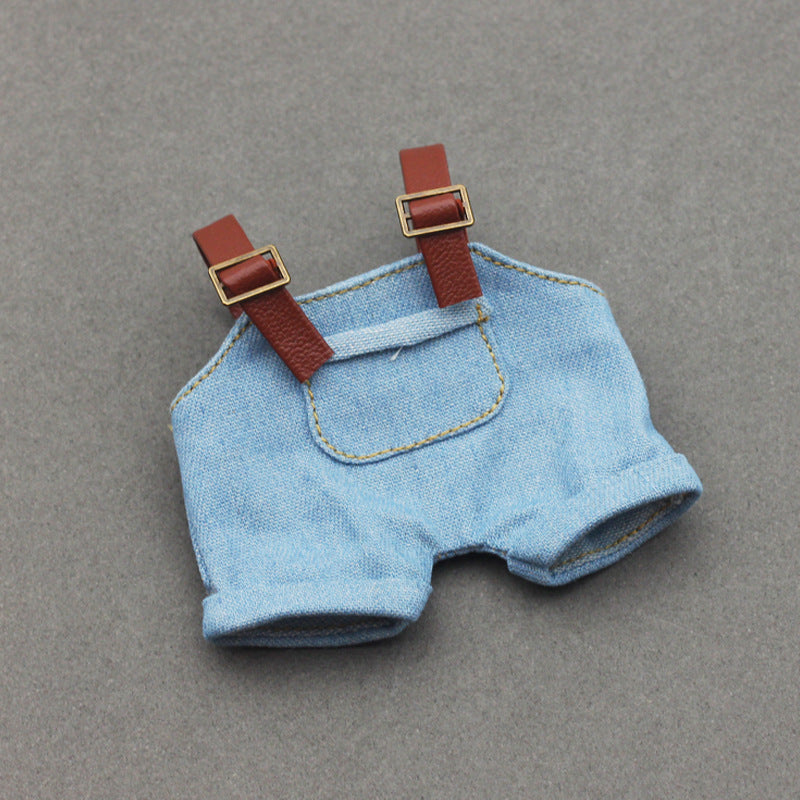 Labubu Doll Denim Suspender Pants for 17cm & 10cm Dolls
