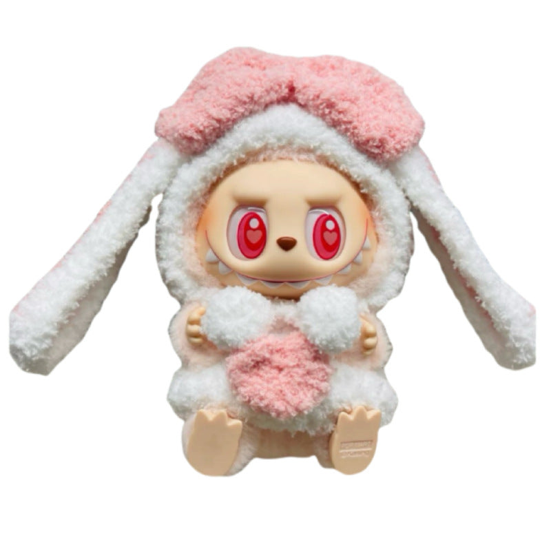 Labubu Doll Outfit - 17cm Baby Clothes with Straw Hat & Sling Dress