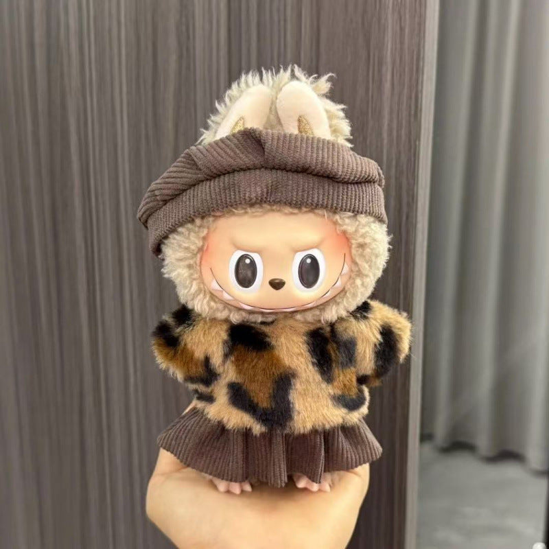 Rab cloth doll labubu17cm pendant one or two generations of vinyl plush doll suit accessories for clothes