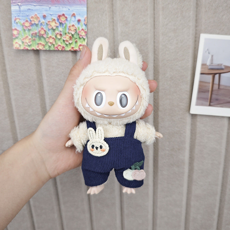 17cm Labubu Doll Outfit - Suspenders & Overalls for Vinyl Dolls