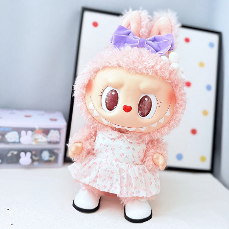 Labubu 38cm Doll Dress - Sweet Heart Outfit & Accessories