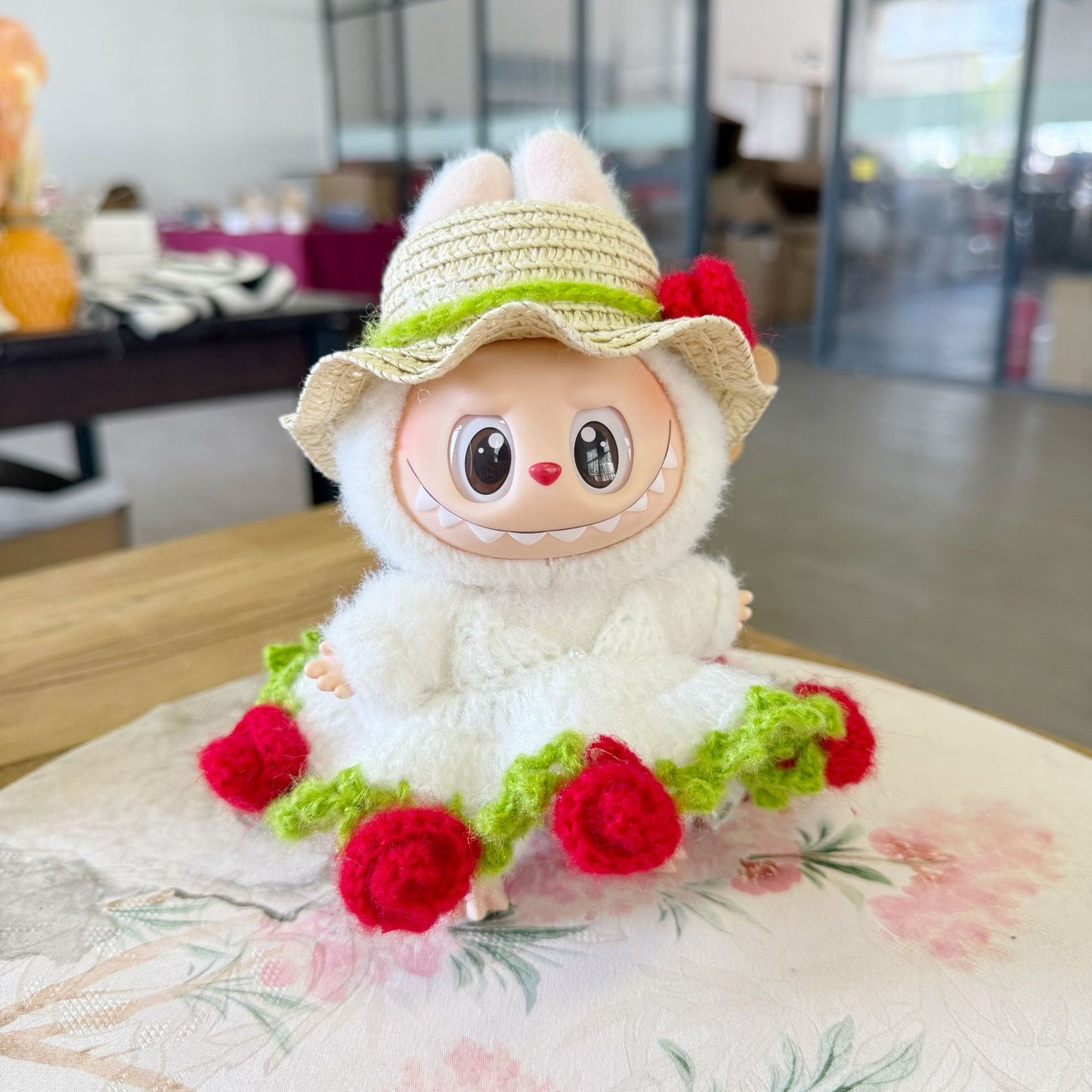 Labubu Handmade Doll Clothes Rose Fairy Labubu Replacement Heavy Woven Clothes Bikini Dress