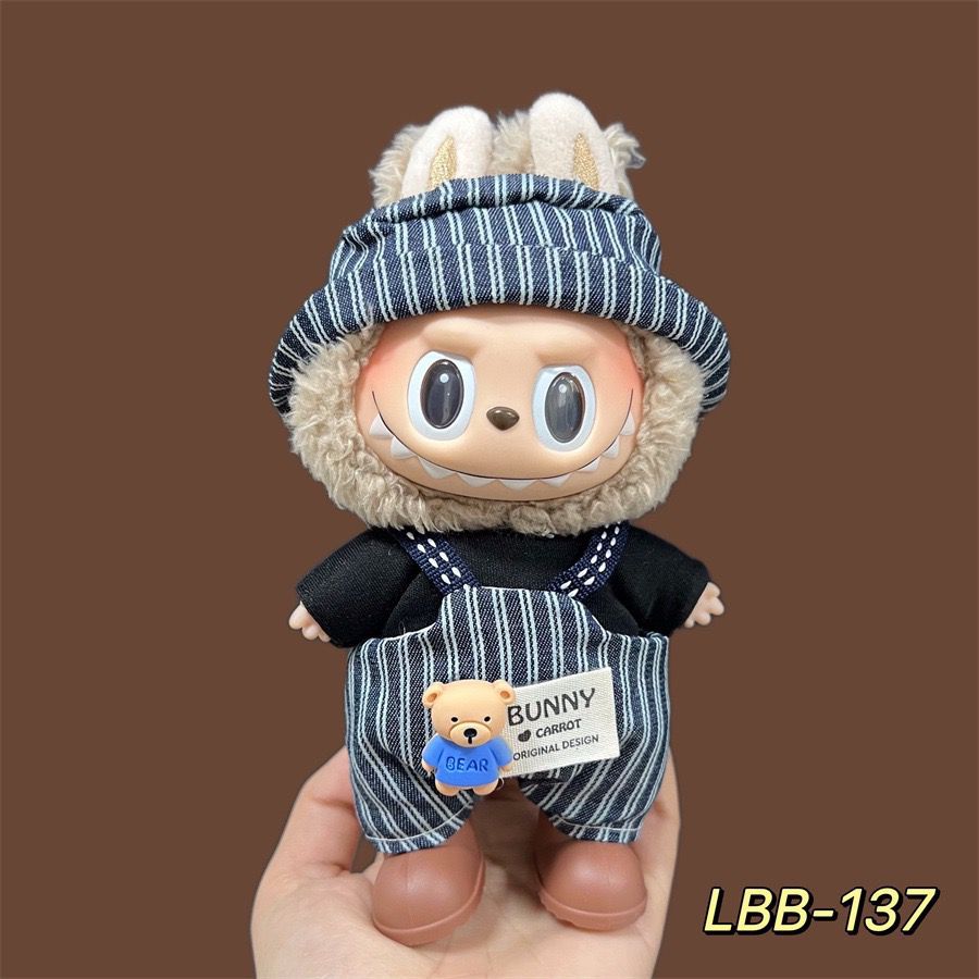 17cm Labubu Pendant Wearing Baby Clothes high quality Labubu Blind Box Pendant Doll Clothes Decorative suit