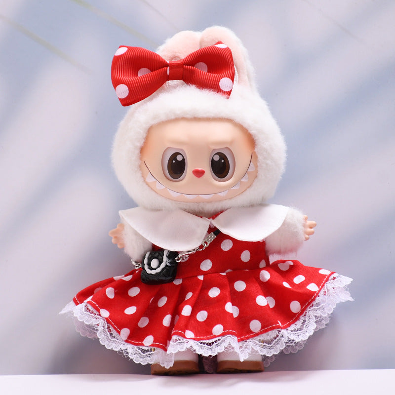 Labubu Doll Baby Clothes - Polka Dot Dress Sets & Accessories