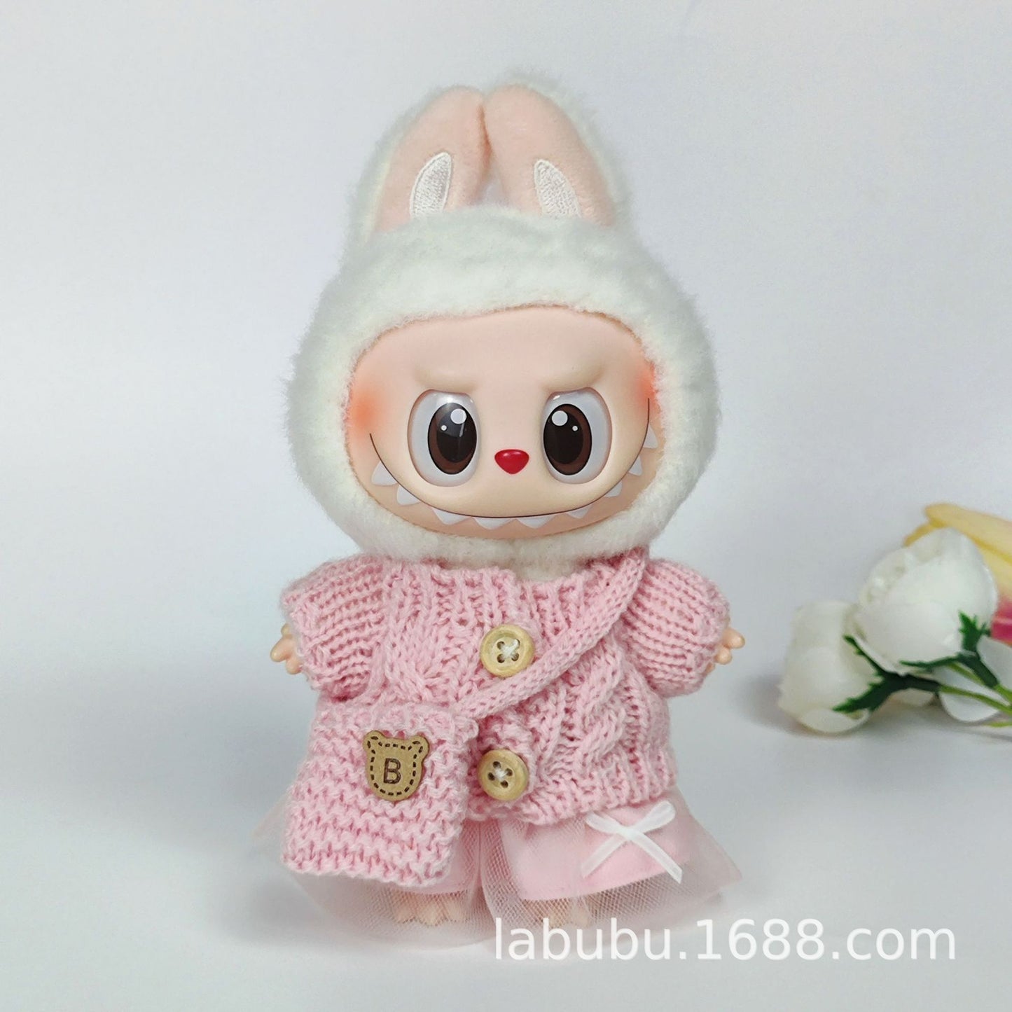 Labubu Doll Outfit - 17cm Sweater, Skirt & Bag Set for 1st-3rd Gen
