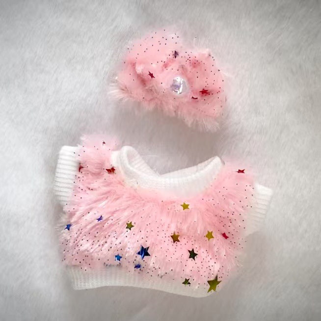 Labubu Doll Baby Coat Set - Pink, Green, White 2-Piece Outfit