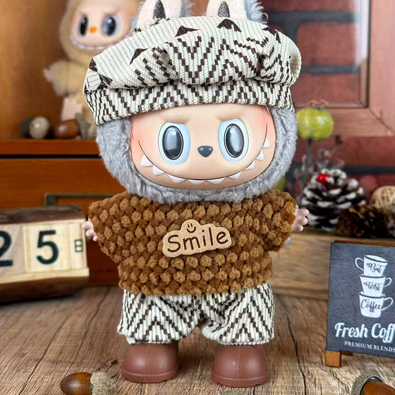 Suitable for labubu doll clothes 17cm pull cloth doll clothes small jewelry doll for suit wholesale
