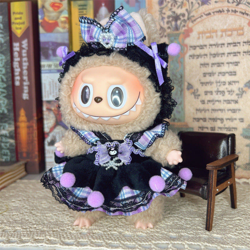 Labubu Smiley Face Shirt for 17cm Doll - Cute Wearable Outfit