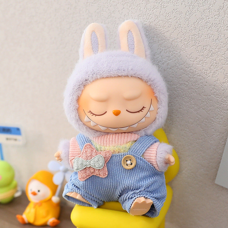 Generation II Blind Box Labubu Pendant Clothes Rab Cloth Sit Clothes Baby Clothes Pink Love Bear dress